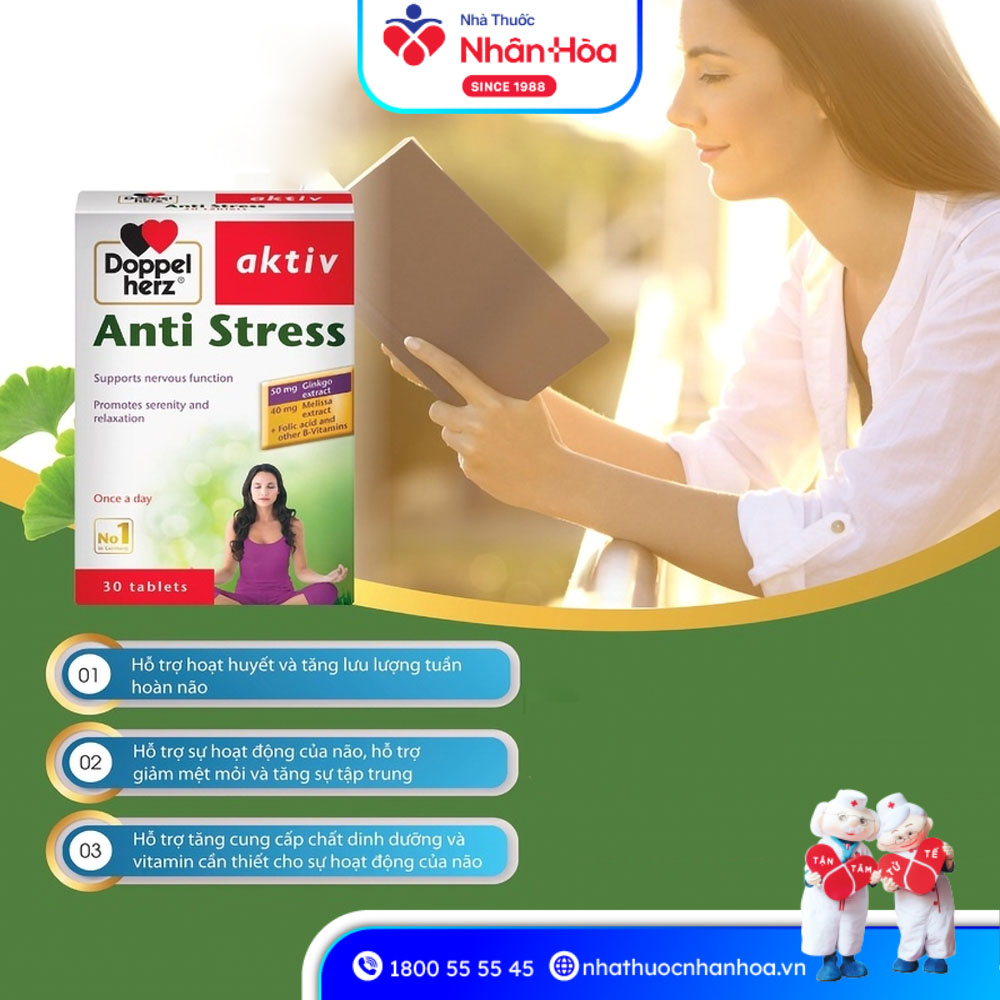 Viên Uống Anti Stress Doppelherz Hỗ Trợ Giảm Căng Thẳng (Hộp 30 Viên)