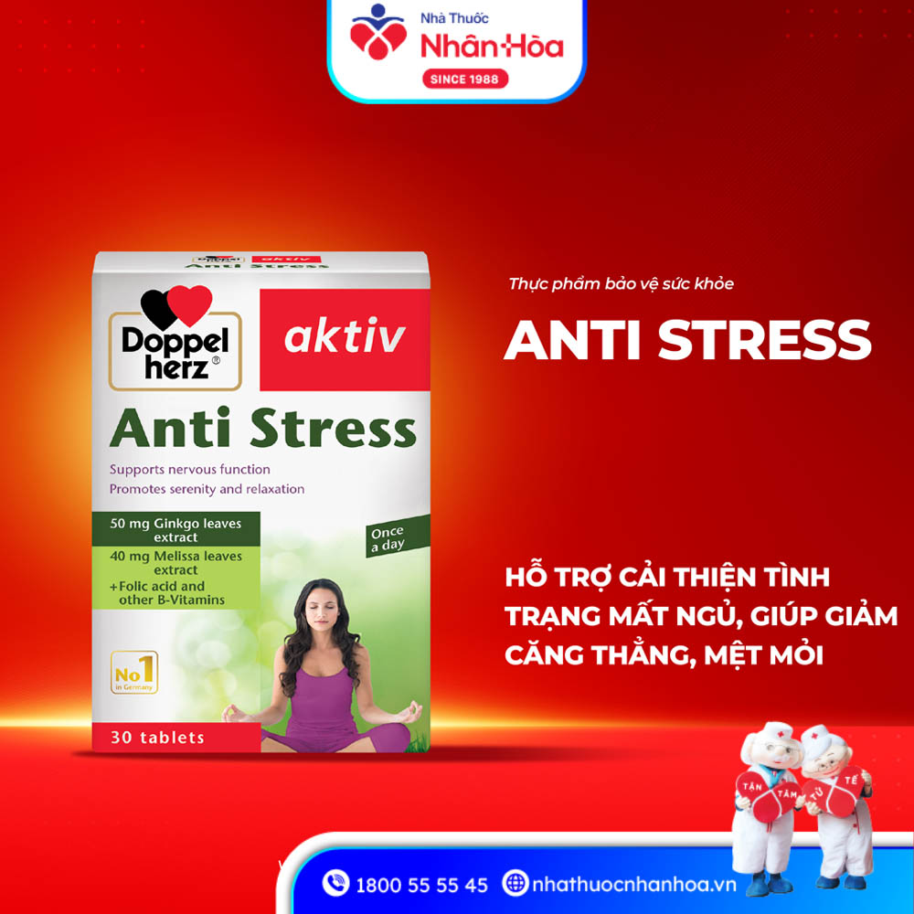 Viên Uống Anti Stress Doppelherz Hỗ Trợ Giảm Căng Thẳng (Hộp 30 Viên)