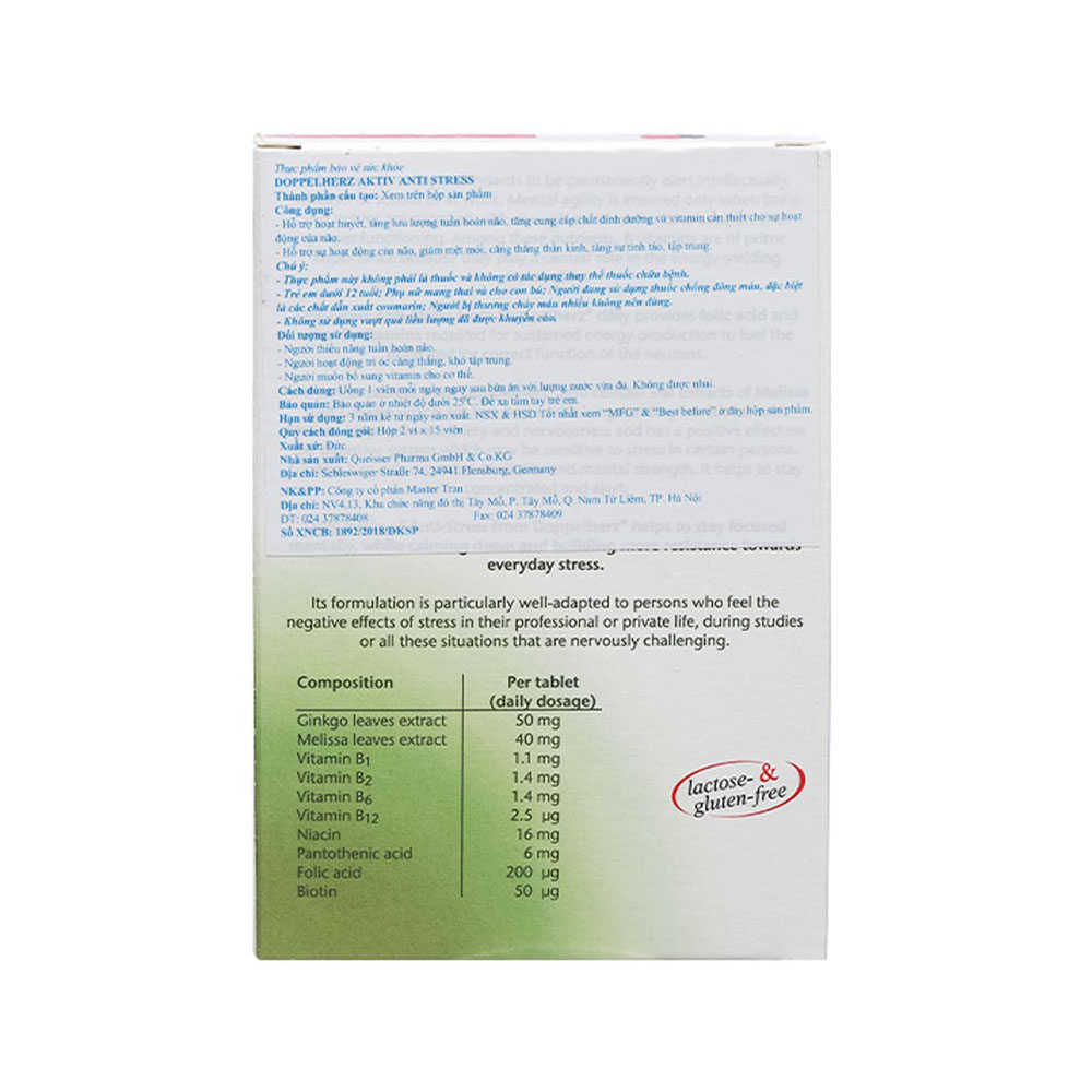 Viên Uống Anti Stress Doppelherz Hỗ Trợ Giảm Căng Thẳng (Hộp 30 Viên)
