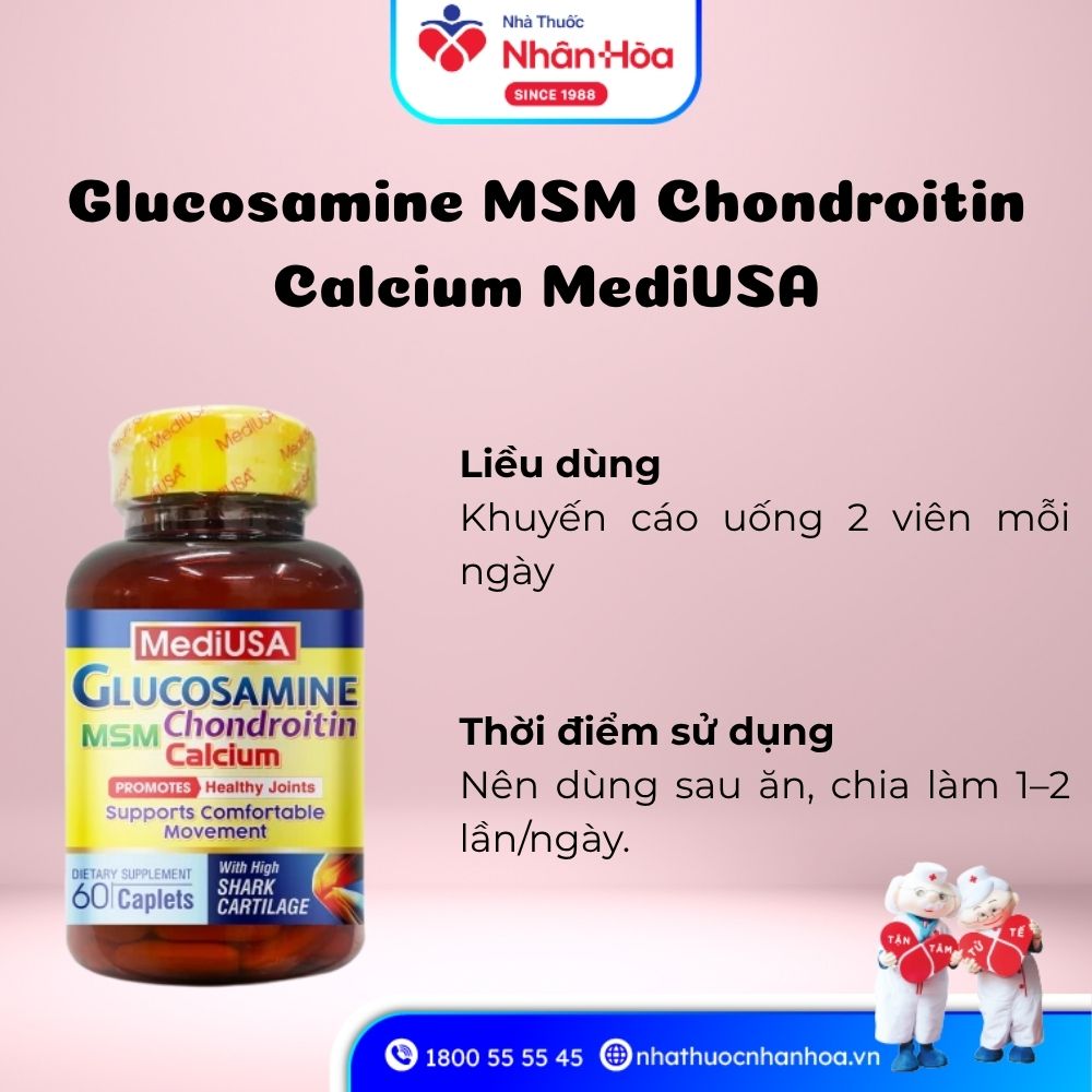 Cách dùng Glucosamine MSM Chondroitin Calcium MediUSA