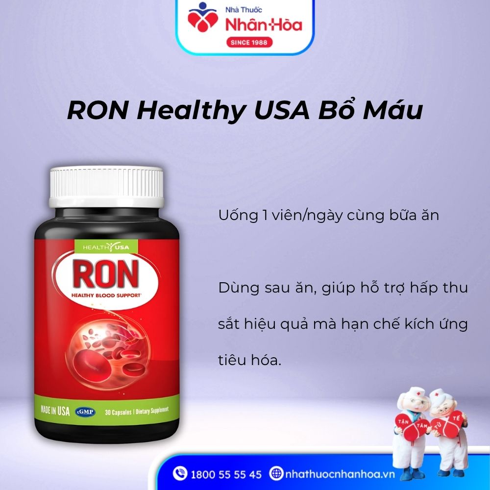 Cách dùng RON Healthy USA Bổ Máu