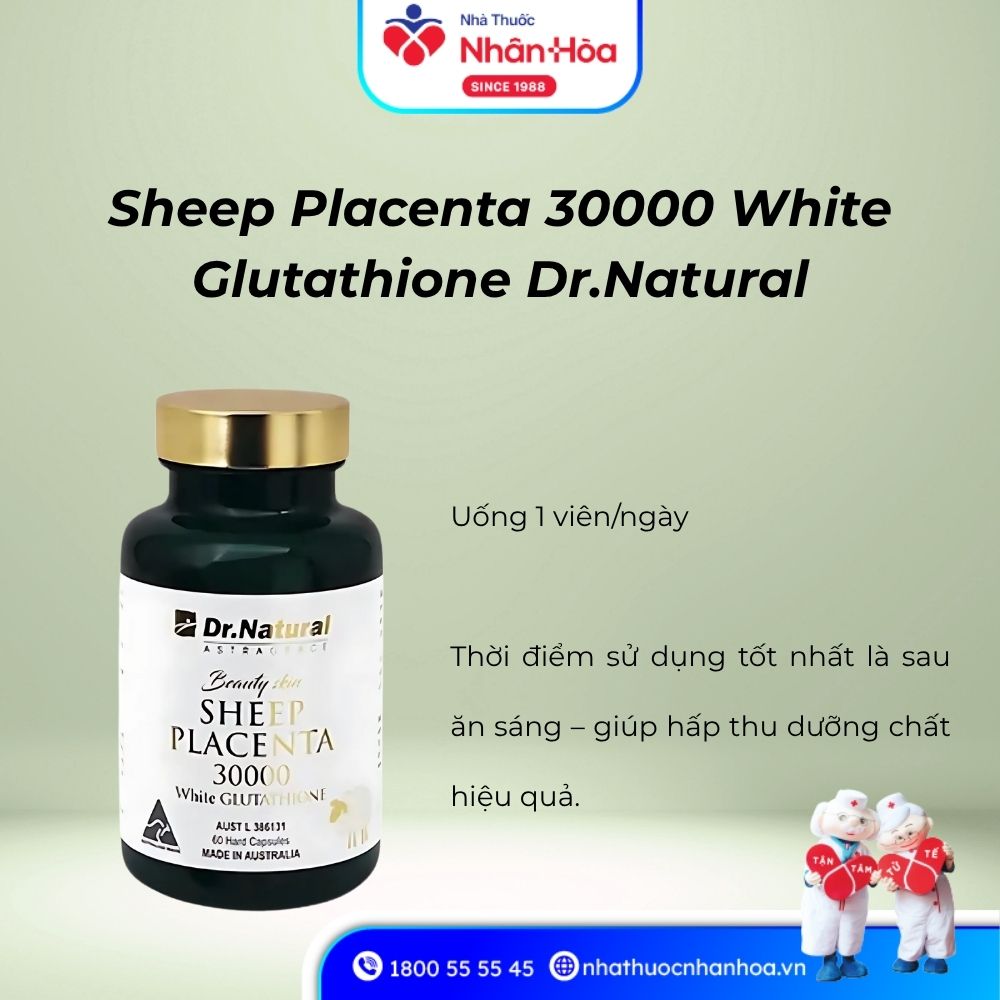 Cách dùng Sheep Placenta 30000 White Glutathione Dr.Natural