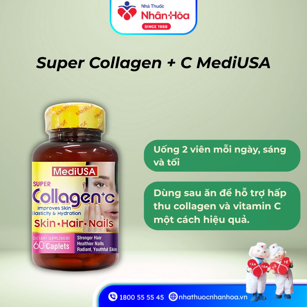 Cách dùng Super Collagen + C MediUSA