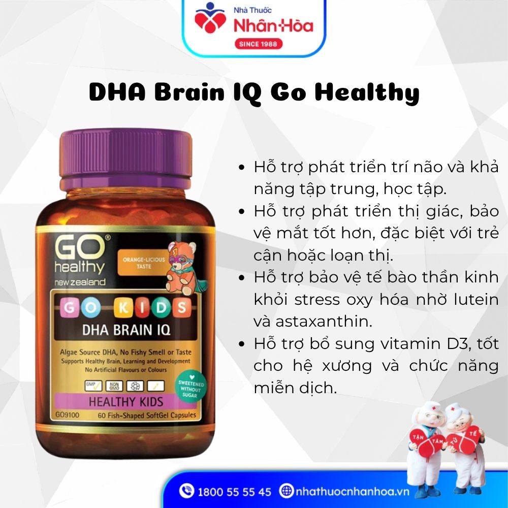 Công dụng Viên Uống DHA Brain IQ Go Healthy