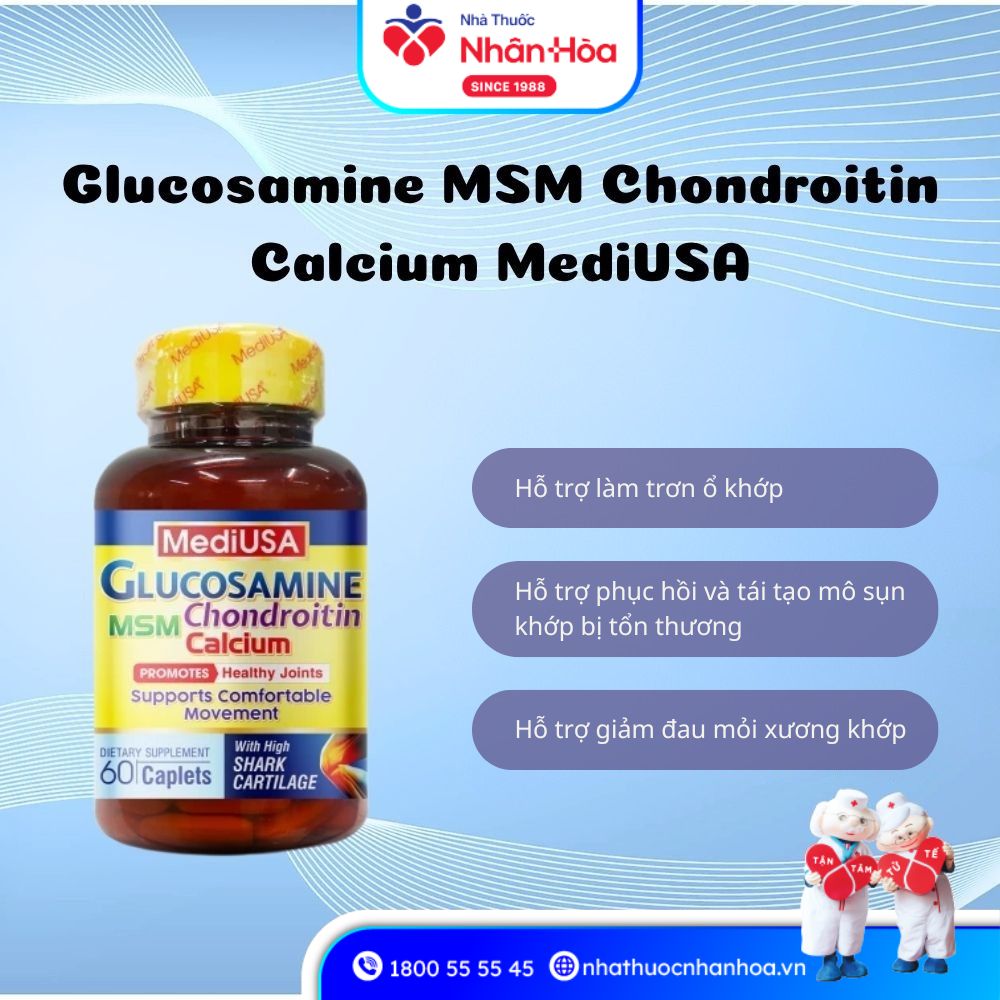 Công dụng Glucosamine MSM Chondroitin Calcium MediUSA
