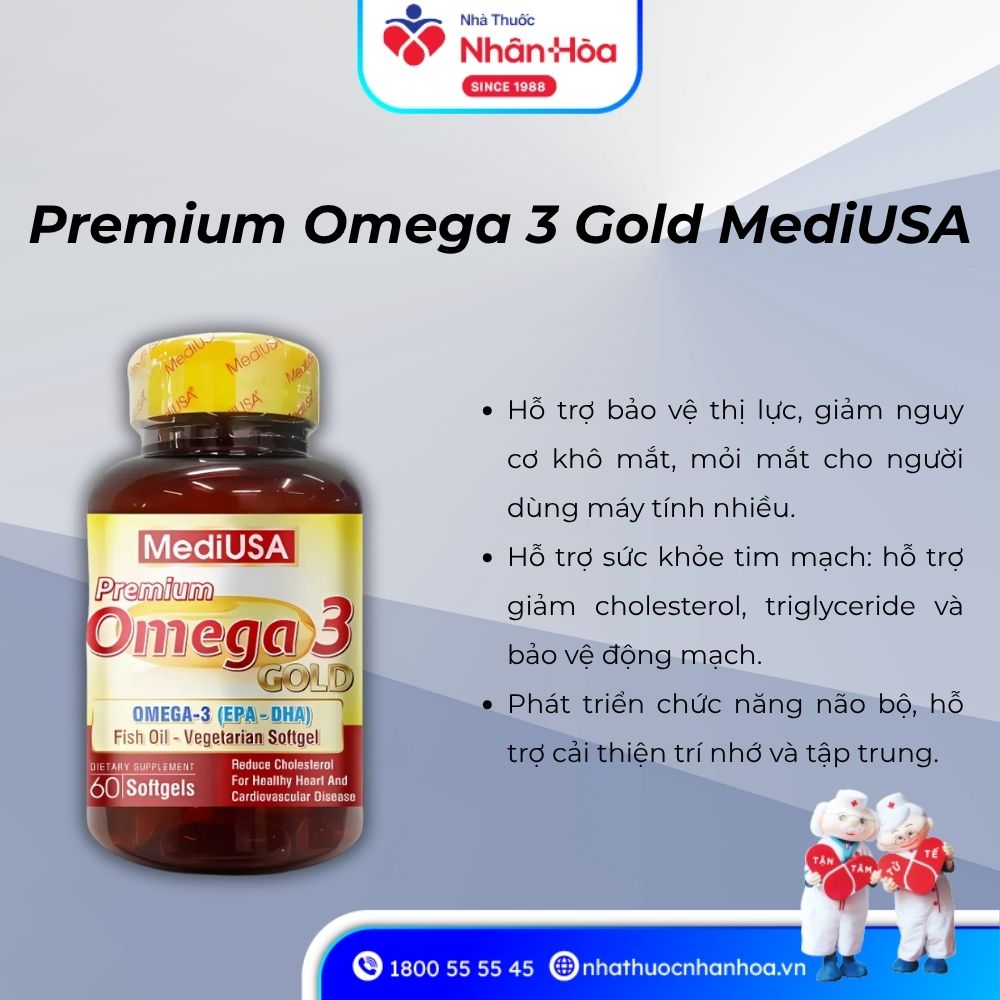 Công dụng Premium Omega 3 Gold MediUSA