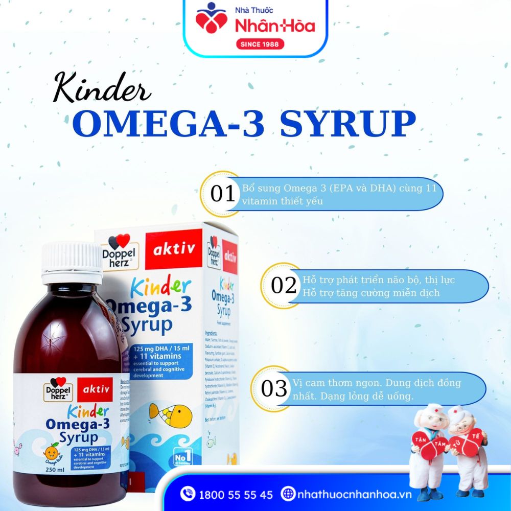Công dụng của Siro Kinder Omega-3 Syrup Doppelherz