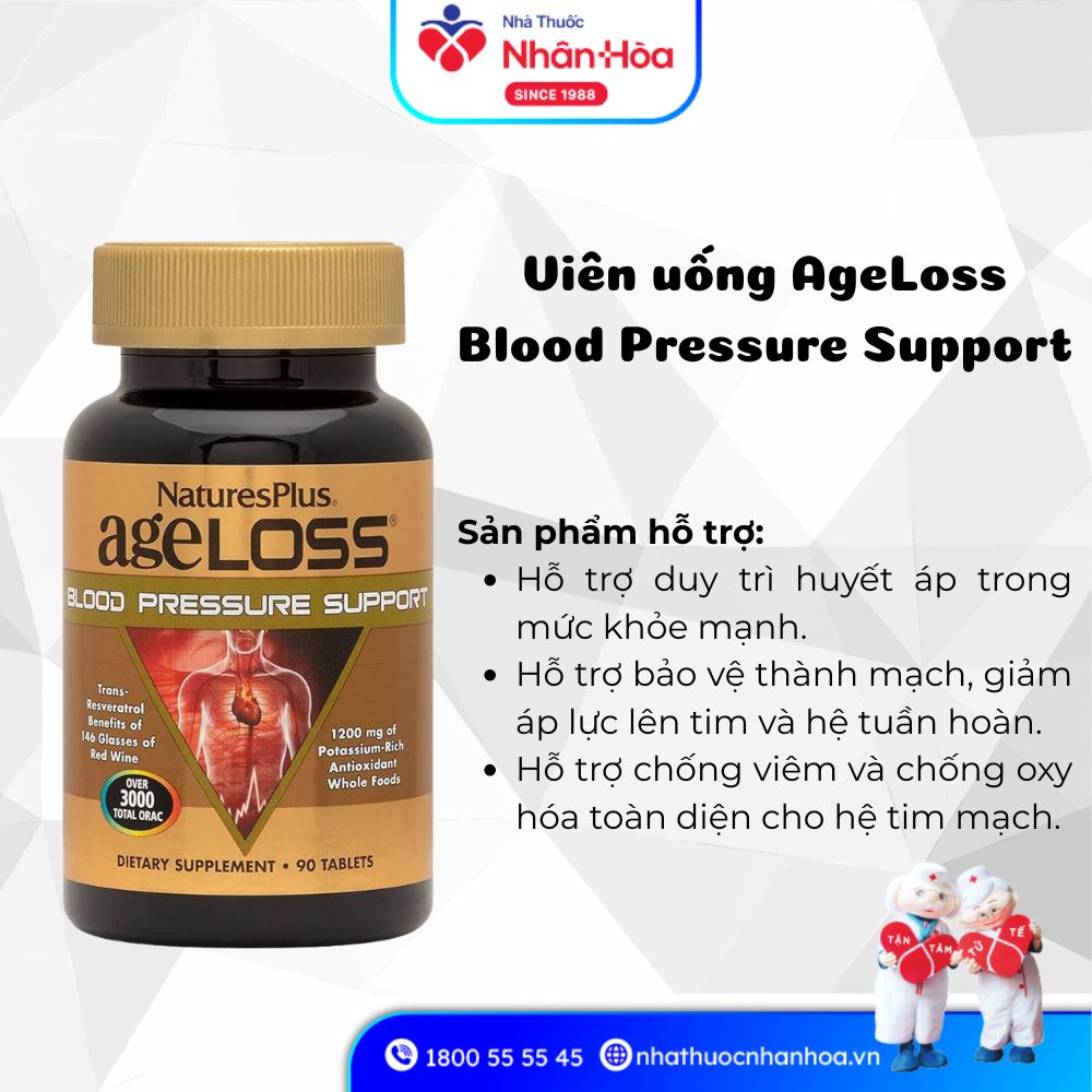Công dụng Viên uống AgeLoss Blood Pressure Support Nature’s Plus