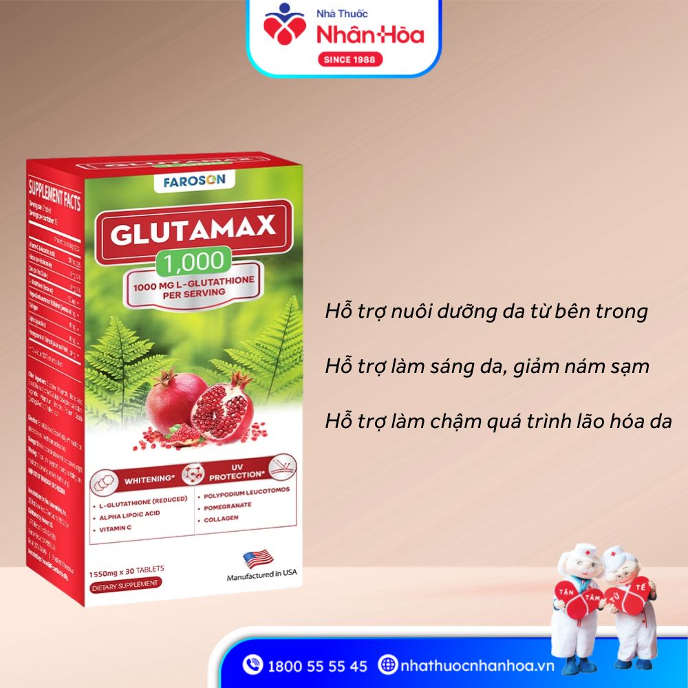 Công dụng Viên Uống Farason Glutamax 1.000 Profa