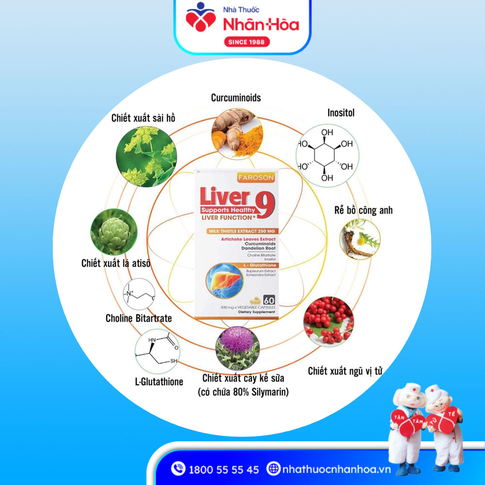 Viên Uống Faroson Liver 9 Profa Giải Độc Gan, Bảo Vệ Tế Bào Gan (Hộp 30 Viên)
