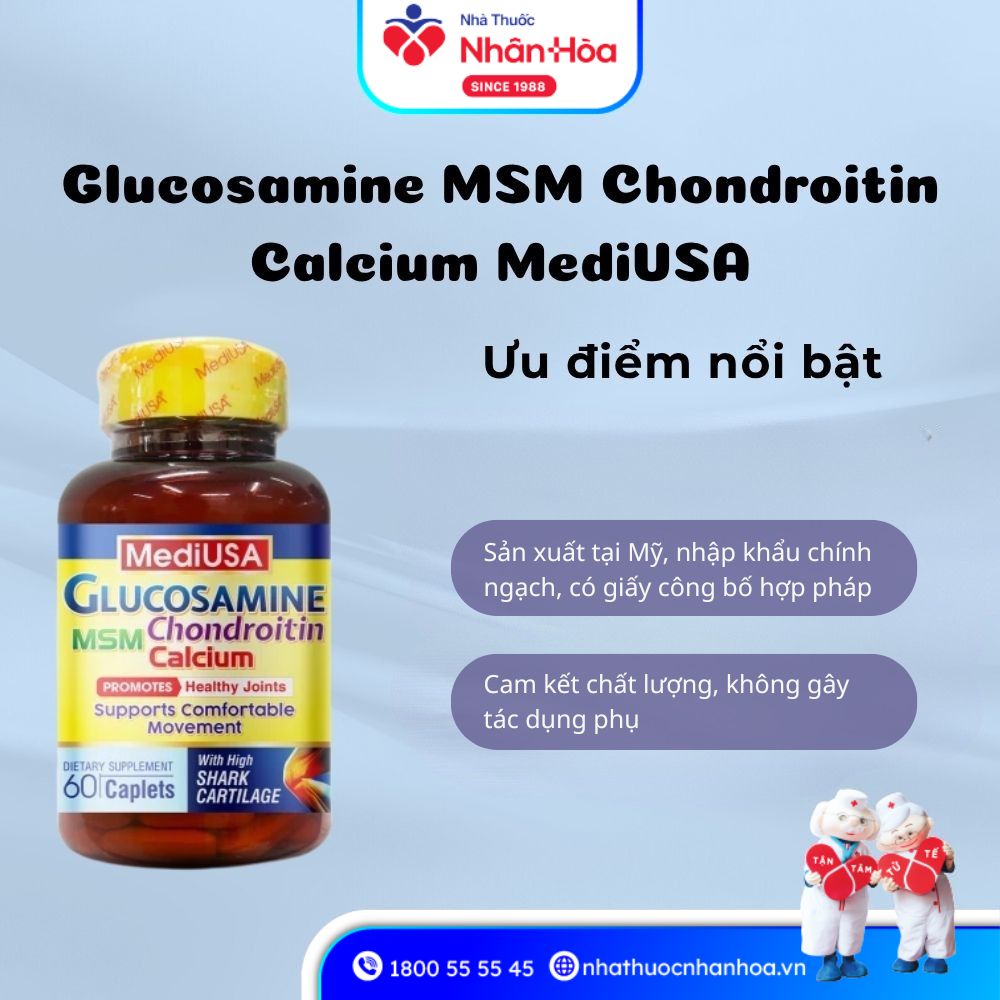 Glucosamine MSM Chondroitin Calcium MediUSA có tốt không?