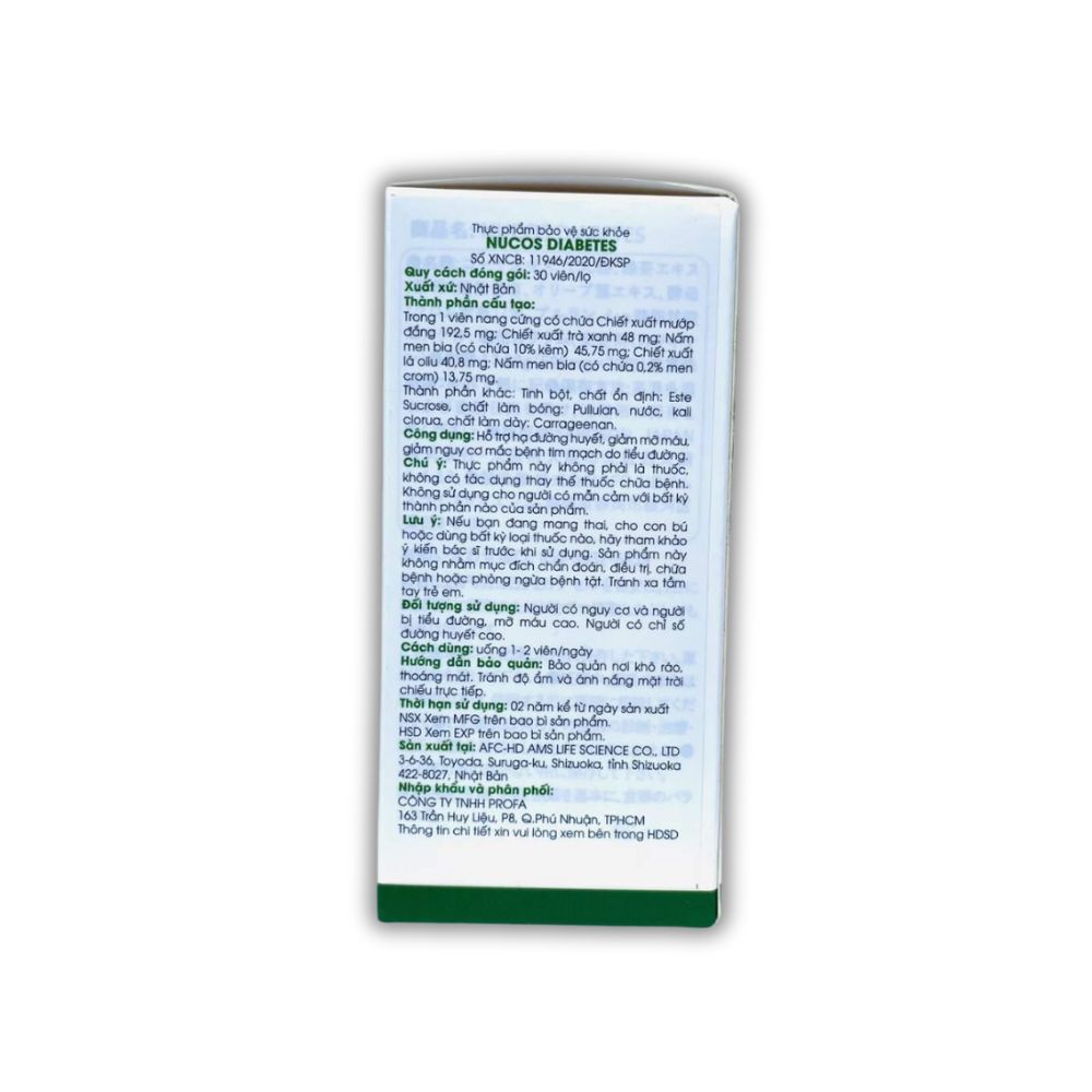Viên Uống Nucos Diabetes Profa Hỗ Trợ Giảm Đường Huyết