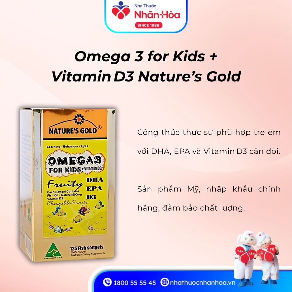 Omega 3 for Kids + Vitamin D3 Nature’s Gold có tốt không?