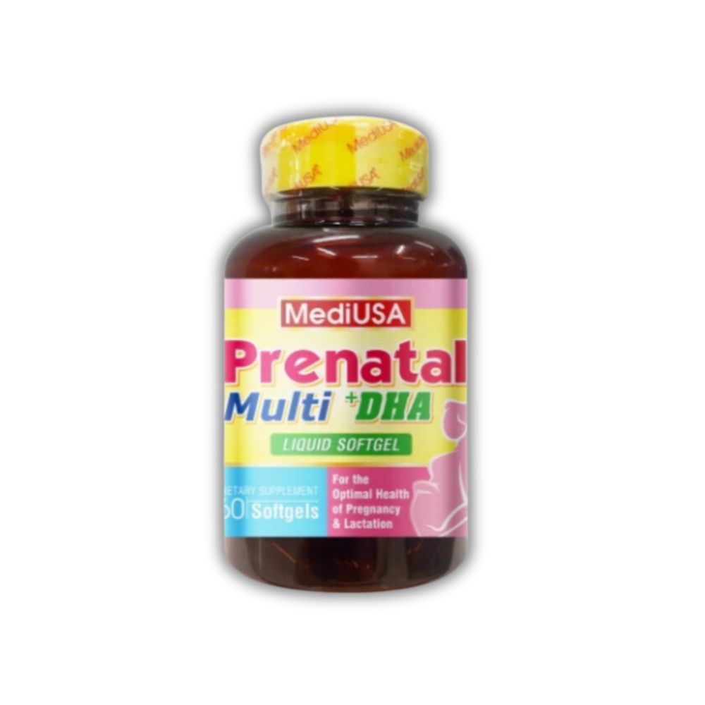 Viên Uống Prenatal Multi + DHA MediUSA Hỗ Trợ Bổ Sung Vitamin Cho Bà Bầu (Hộp 60 Viên)