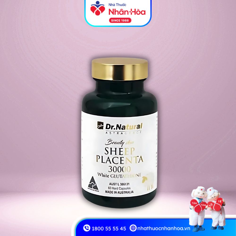Sheep Placenta 30000 White Glutathione Dr.Natural chính hãng Sheep Placenta 30000 White Glutathione Dr.Natural