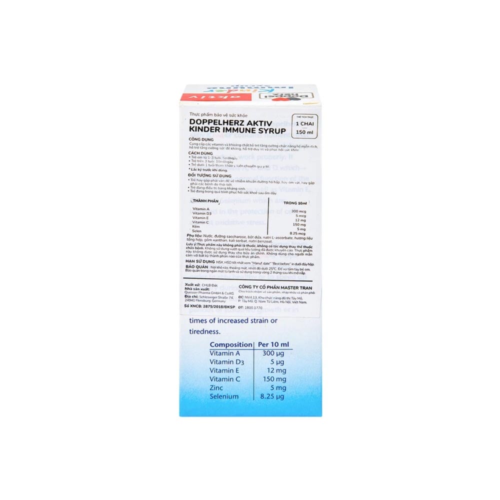 Siro Aktiv Kinder Immune Doppelherz Hỗ Trợ Tăng Sức Đề Kháng Cho Trẻ (Chai 150ml)