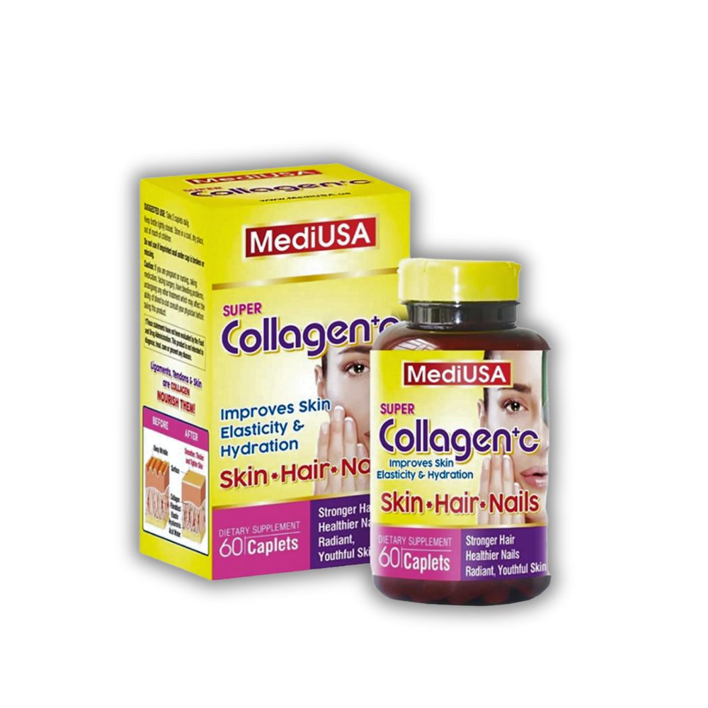 Viên Uống Super Collagen +C MediUSA Hỗ Trợ Đẹp Da, Giữ Ẩm (Hộp 60 Viên)