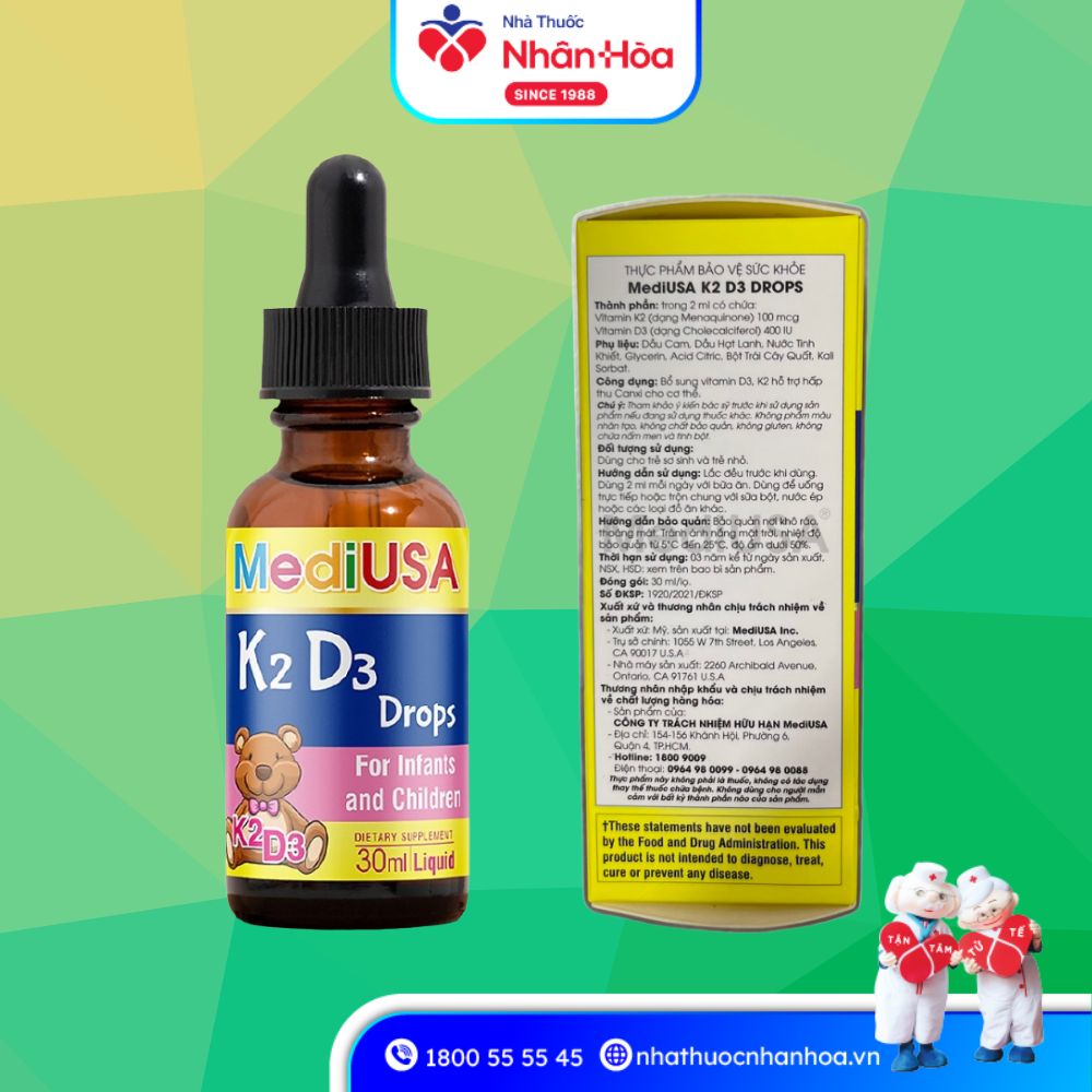 Thành phần Siro K2 D3 Drops MediUSA