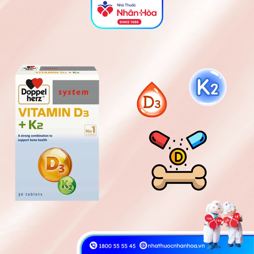 Thành phần Vitamin D3 + K2 Doppelherz