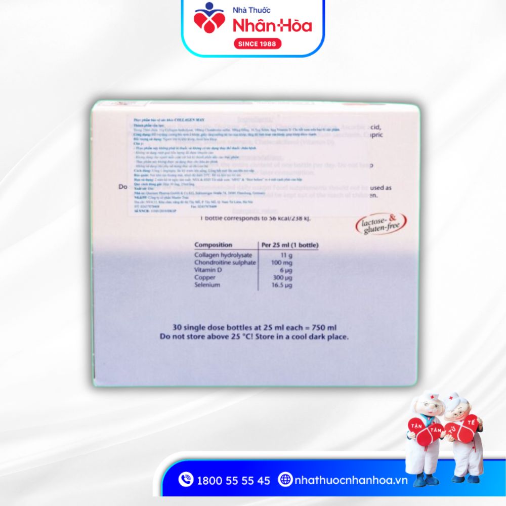 Thành phần của Dung Dịch Uống Collagen Max Doppelherz bổ khớp