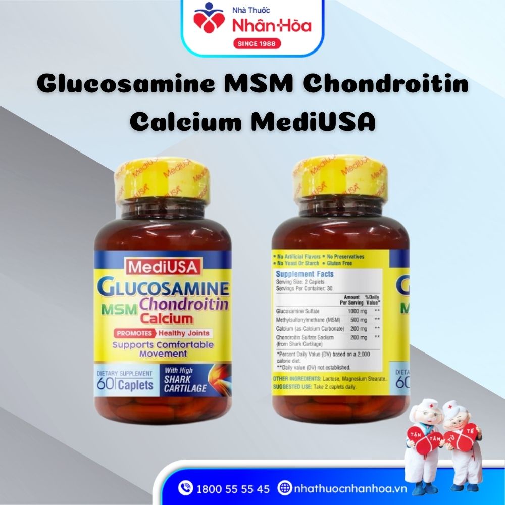 Thành phần Glucosamine MSM Chondroitin Calcium MediUSA