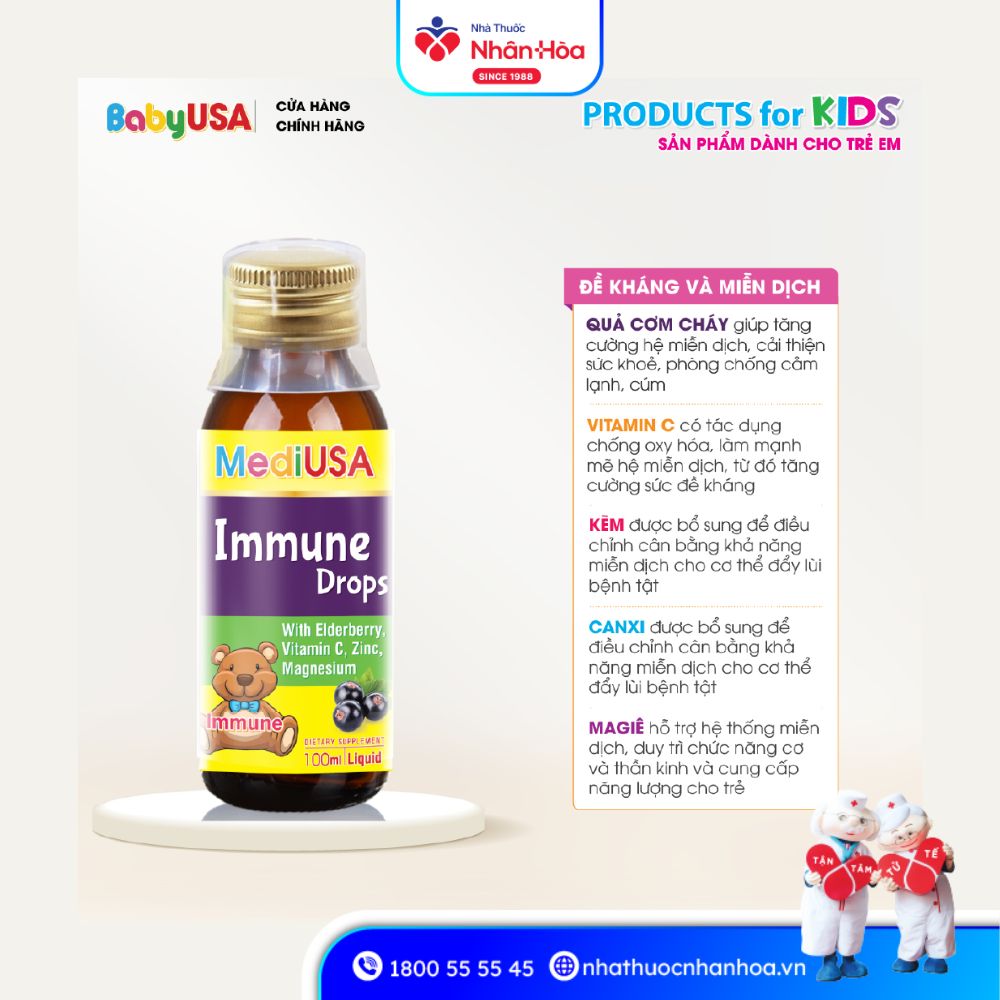 Thành phần của Siro Immune Drops MediUSA