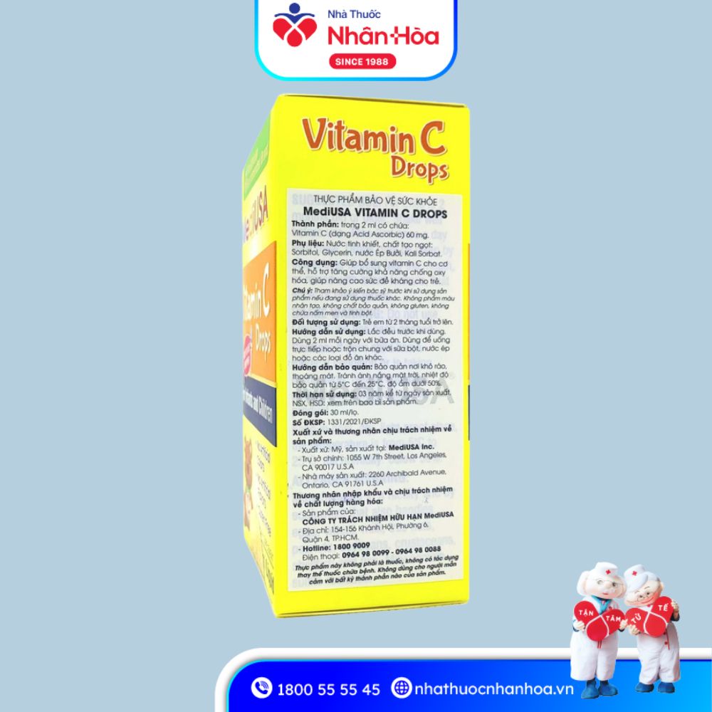 Thành Phần của Siro Vitamin C Drops MediUSA