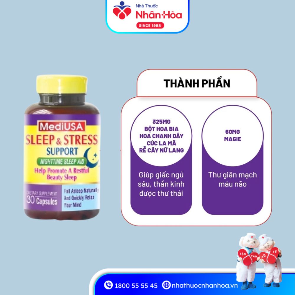 Thành Phần Của Viên Uống Sleep & Stress MediUSA