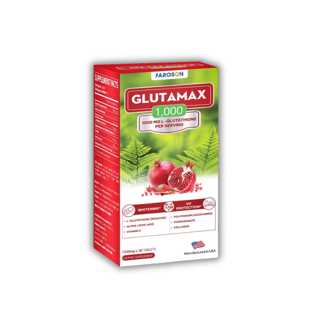 Viên Uống Farason Glutamax 1.000 Profa Hỗ Trợ Giảm Lão Hóa Da, Trắng Da, Giảm Nám (Hộp/30 Viên)