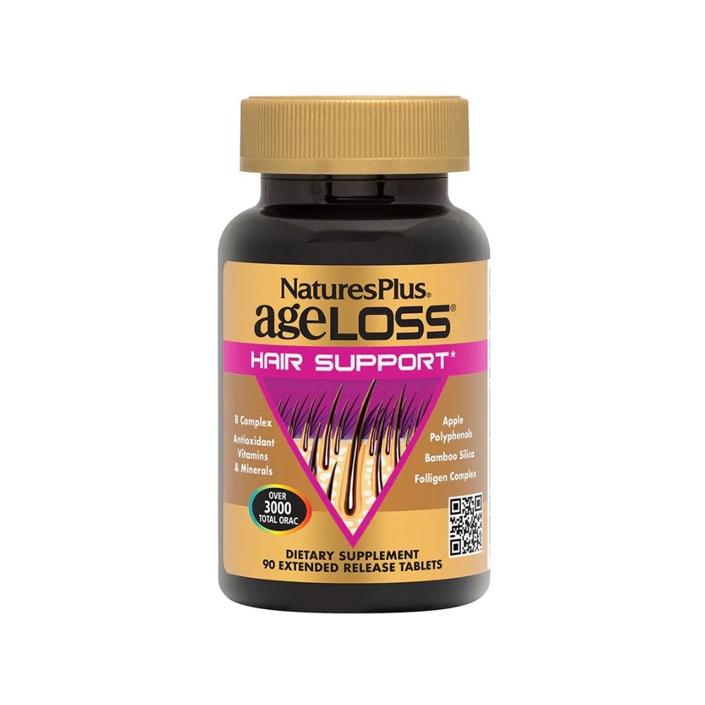 Viên Uống AgeLoss Hair Support Nature’s Plus Hỗ Trợ Ngăn Rụng Tóc (Lọ 90 Viên)